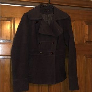 B•Wear grey peacoat